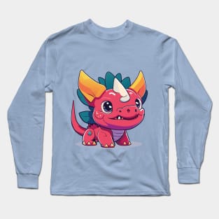 Adorable Triceratops Delight: Bring Playfulness to Your Space Long Sleeve T-Shirt
